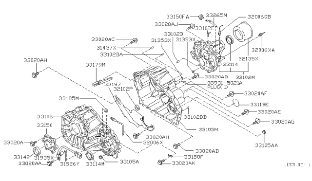 2002 Infiniti QX4 Bolt Diagram for 31377-0W421