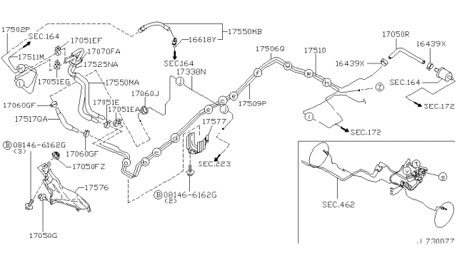 2000 Infiniti QX4 Fuel Piping Diagram 4