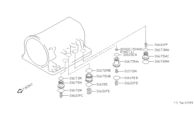 2001 Infiniti QX4 Piston-Accumulator Servo Diagram for 31675-41X18