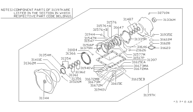 1998 Infiniti QX4 Gasket & Seal Kit (Automatic) Diagram