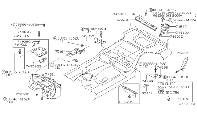 2002 Infiniti QX4 Floor Fitting Diagram 4