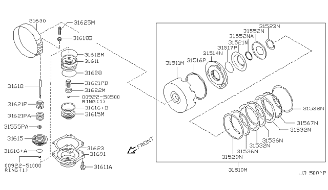 2002 Infiniti QX4 Clutch & Band Servo Diagram 5
