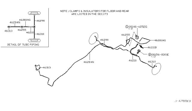 2001 Infiniti QX4 Brake Piping & Control Diagram 8