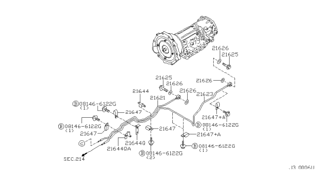 2000 Infiniti QX4 Auto Transmission,Transaxle & Fitting Diagram 5