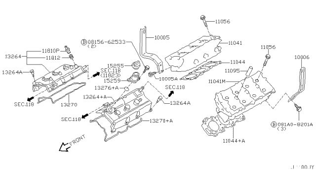 2002 Infiniti QX4 Cylinder Head & Rocker Cover Diagram 2