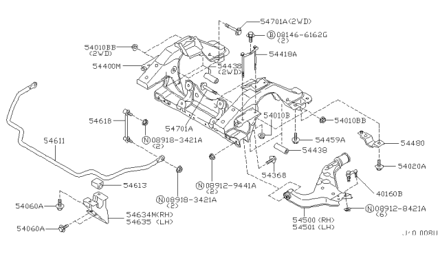 2003 Infiniti QX4 Front Suspension Diagram 1