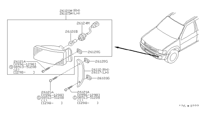 1997 Infiniti QX4 Front Combination Lamp Diagram