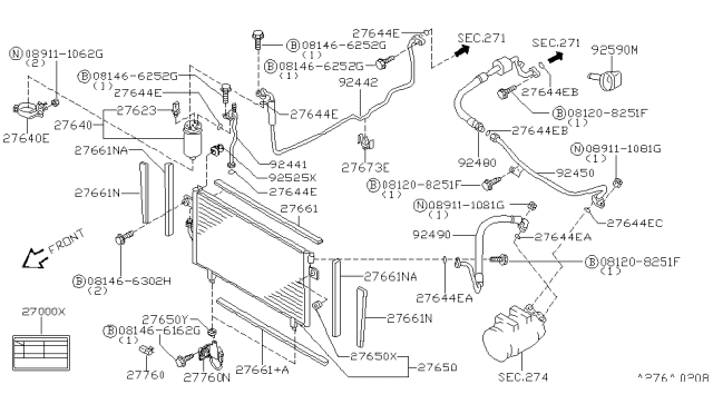 1997 Infiniti QX4 Bracket-Liquid Tank Diagram for 92135-0W700