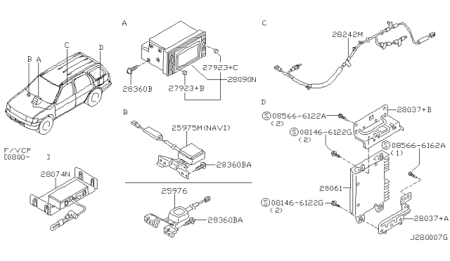 2001 Infiniti QX4 Audio & Visual Diagram 7