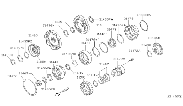 2002 Infiniti QX4 Governor,Power Train & Planetary Gear Diagram 2