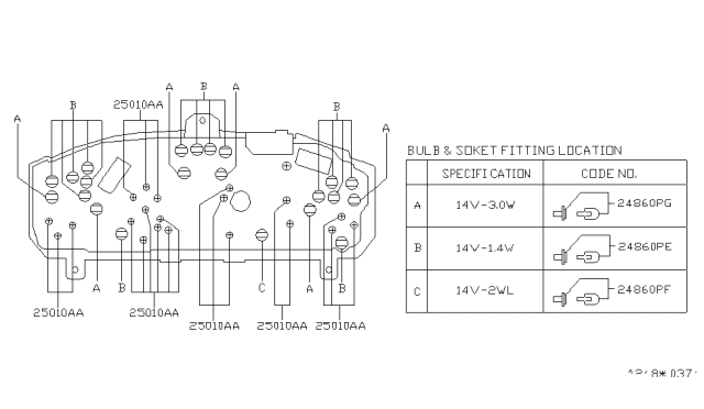 2000 Infiniti QX4 Socket Assembly Bulb Diagram for 26260-04F60