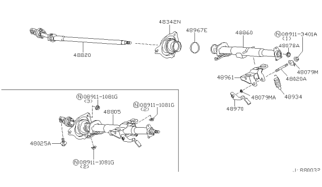 2002 Infiniti QX4 Steering Column Diagram 1