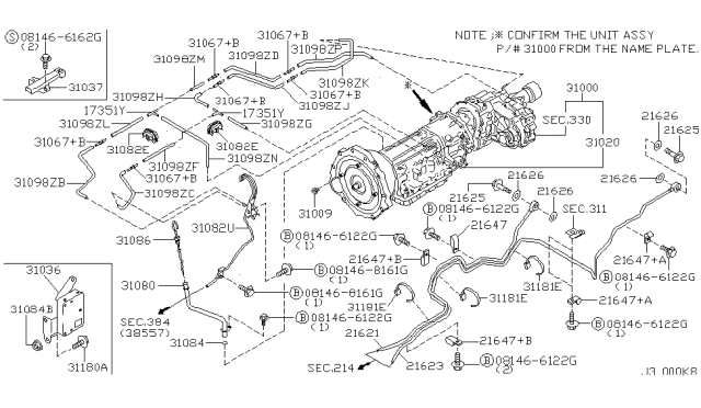 2002 Infiniti QX4 Washer-Seal Diagram for 21626-32U00