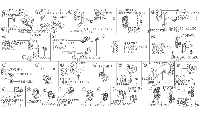 1998 Infiniti QX4 Clamp Diagram for 17571-1W213