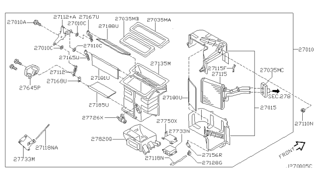 1999 Infiniti QX4 Heater & Blower Unit Diagram 3