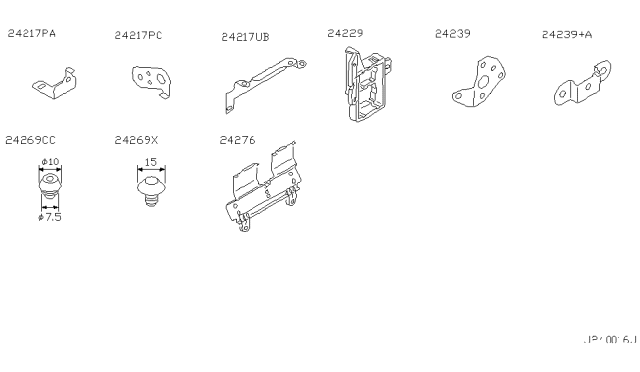 2001 Infiniti QX4 Bracket-Harness Diagram for 24239-5W066