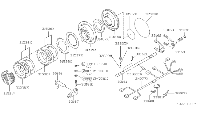 2000 Infiniti QX4 Transfer Shift Lever,Fork & Control Diagram 4