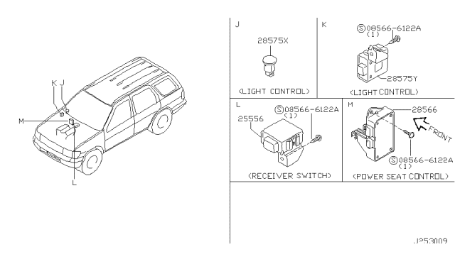 2002 Infiniti QX4 Control Assembly-Auto Light Diagram for 28575-4W900