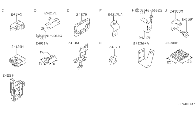 2001 Infiniti QX4 Bracket-Junction Diagram for 24356-5W500