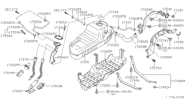 2002 Infiniti QX4 Fuel Tank Diagram 1