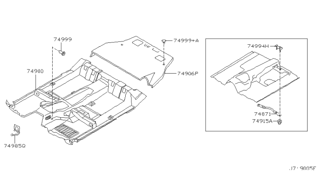 2001 Infiniti QX4 Floor Trimming Diagram 2