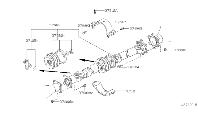 2003 Infiniti QX4 Propeller Shaft Diagram 1