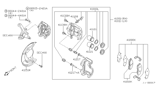 1997 Infiniti QX4 Front Brake Diagram 2