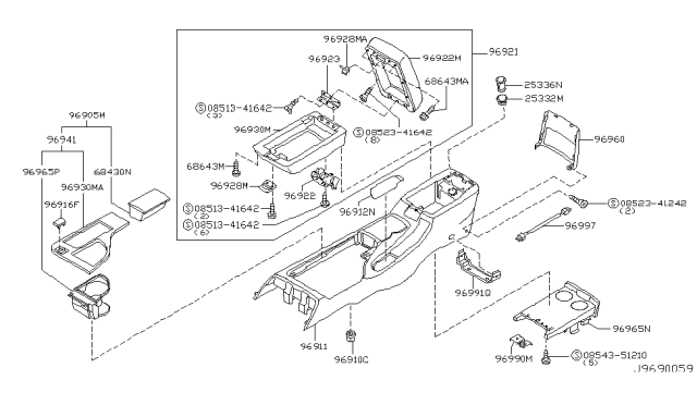 2002 Infiniti QX4 Console Box Diagram 2