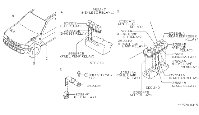 2001 Infiniti QX4 Relay Diagram 6