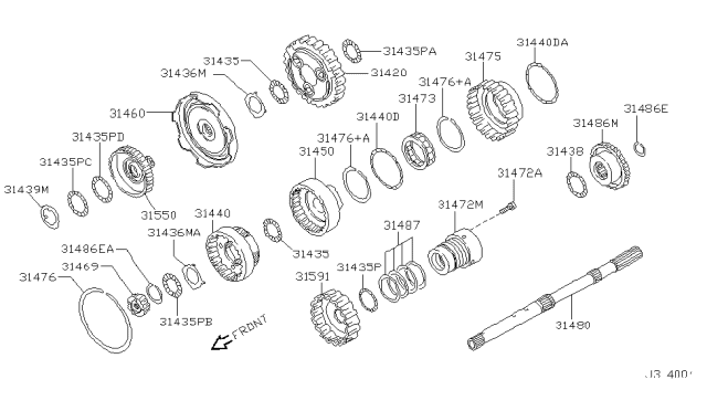 2001 Infiniti QX4 Governor,Power Train & Planetary Gear Diagram 2