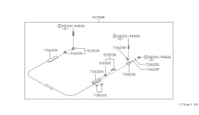 1999 Infiniti QX4 Sun Roof Parts Diagram 2