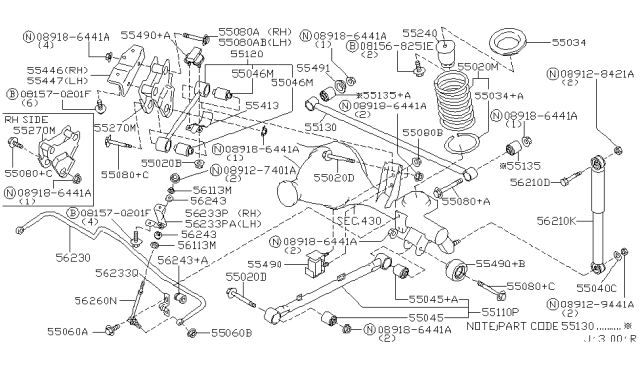 2001 Infiniti QX4 Rear Suspension Diagram 1