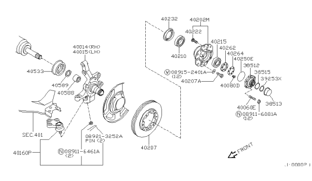 1999 Infiniti QX4 Front Axle Diagram 2