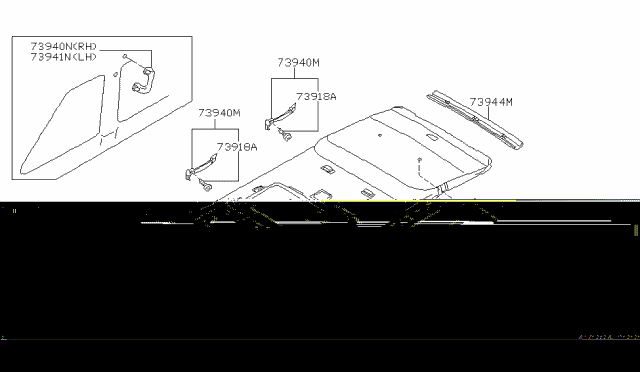 1997 Infiniti QX4 Headlining Assy Diagram for 73910-0W001