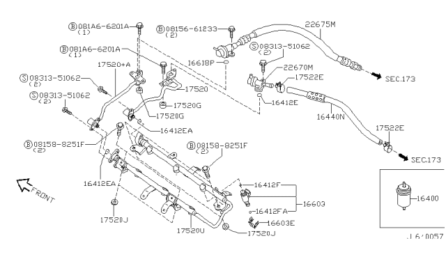 2000 Infiniti QX4 Hose Fuel Diagram for 01995-00211