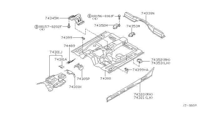 2002 Infiniti QX4 Sill-Inner,LH Diagram for 76451-1W200