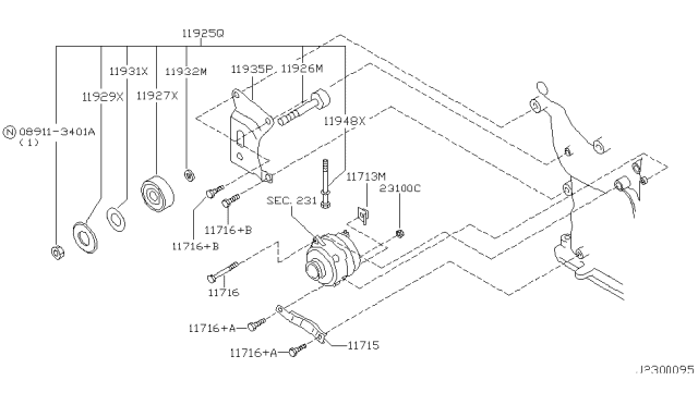 2001 Infiniti QX4 Alternator Fitting Diagram 4