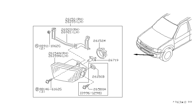 1998 Infiniti QX4 Fog,Daytime Running & Driving Lamp Diagram 2