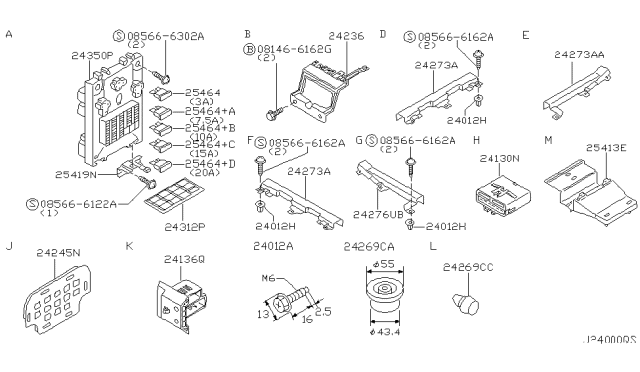 2000 Infiniti QX4 Block-Junction Diagram for 24350-5W000