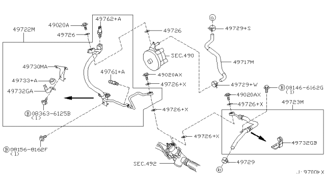 2002 Infiniti QX4 Power Steering Piping Diagram 5