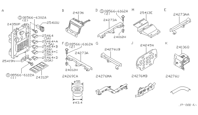 2001 Infiniti QX4 Protector-Harness Diagram for 24270-5W010