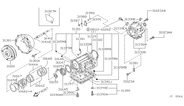 2003 Infiniti QX4 Torque Converter,Housing & Case Diagram 3