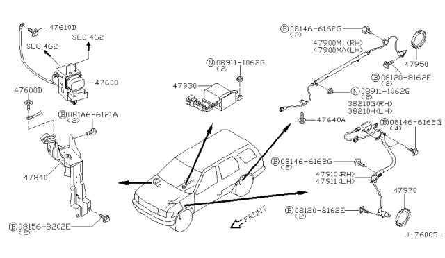 2000 Infiniti QX4 Anti Skid Control Diagram 1