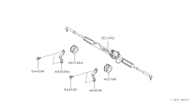 2001 Infiniti QX4 Steering Gear Mounting Diagram 1