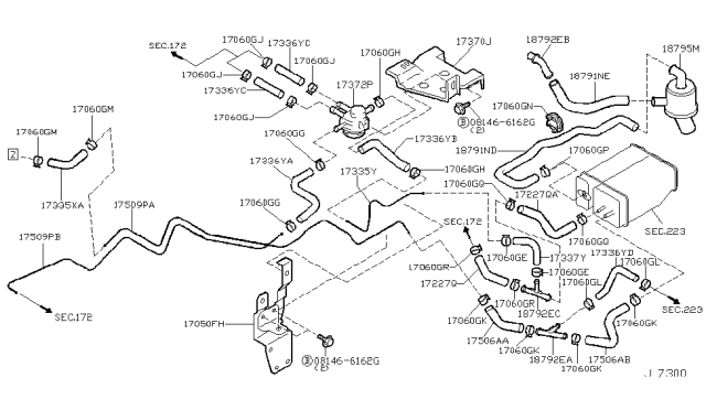 2003 Infiniti QX4 Hose-Evaporation Diagram for 17335-1W210