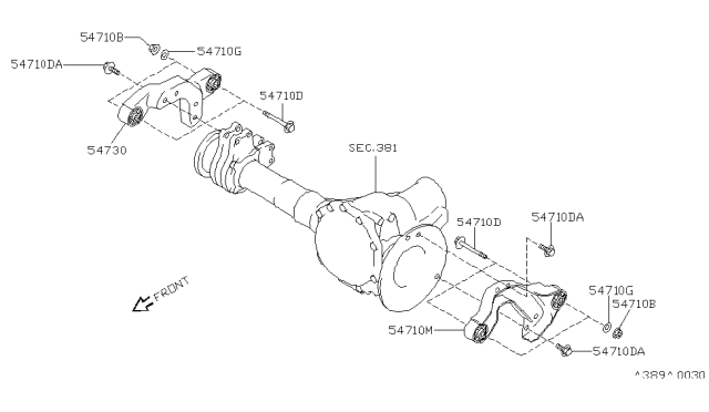 2002 Infiniti QX4 Bolt Diagram for 54726-0W005