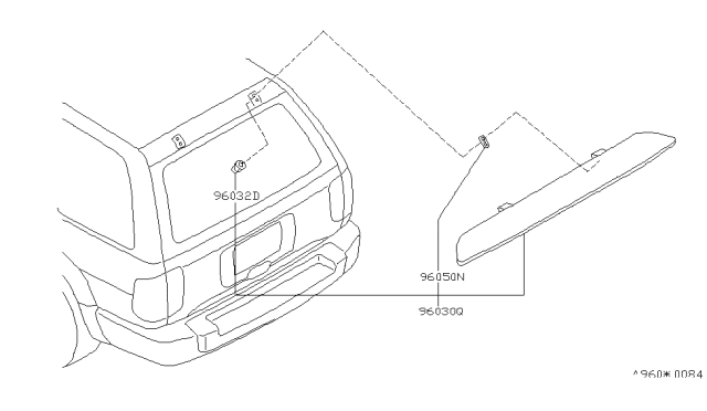 2003 Infiniti QX4 Air Spoiler Assy-Rear Diagram for 96030-0W525