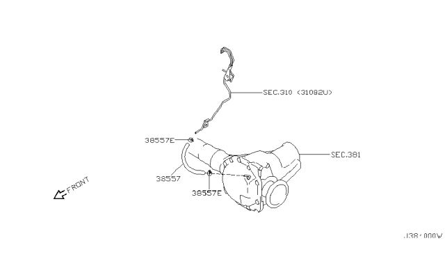 2001 Infiniti QX4 Breather Piping          (For FR Unit) Diagram 2