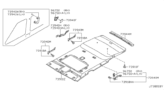 2003 Infiniti QX4 Roof Trimming Diagram 3