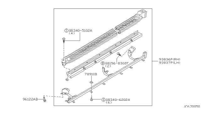 1999 Infiniti QX4 Body Side Fitting Diagram 3